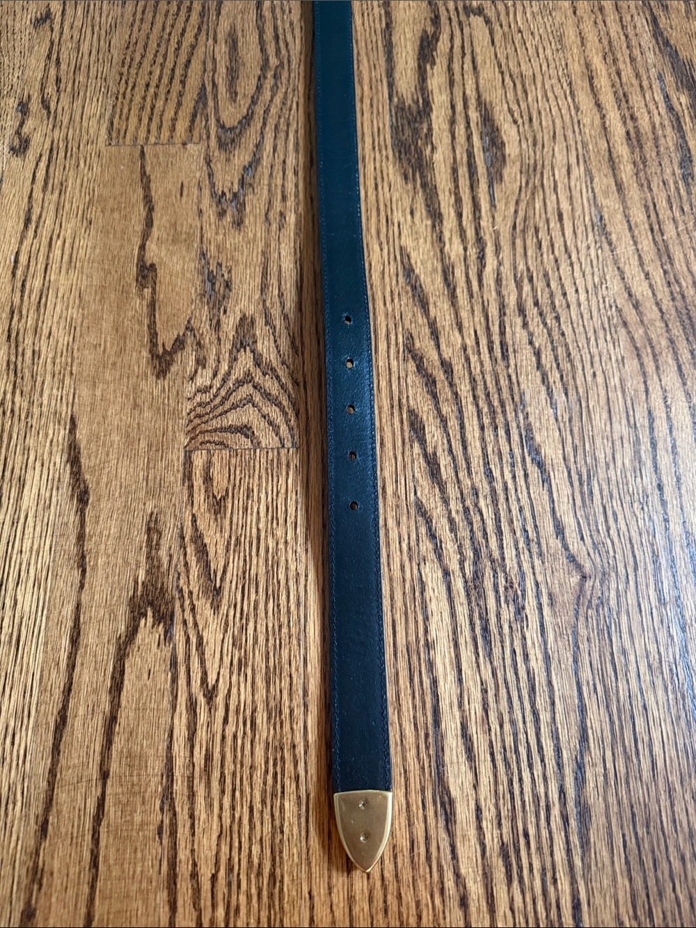 Aritzia Legendary Solid Brass Black Leather Belt L - Picture 12 of 16